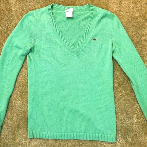 Lacoste Knit V-Neck Sweater - Picture 1 of 3